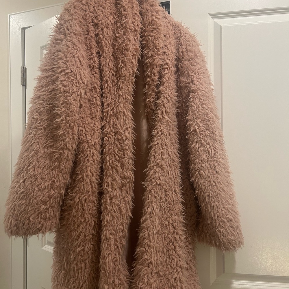 Wild Fable Pink Teddy Jacket Cozy Oversized Style